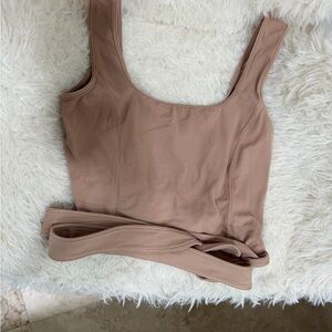 Lululemon Athletica Tan Sleeveless Crop Top